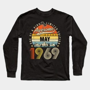 Awesome Since May 1969 Vintage 54th Birthday Long Sleeve T-Shirt